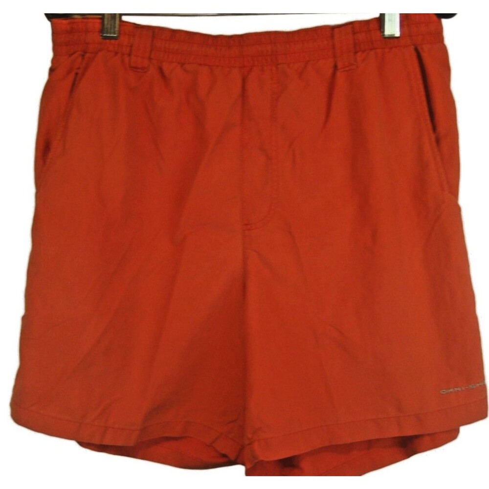 Mens Columbia PFG Red/Orange Lined Omni-Shade Fishing Shorts sz Mx6